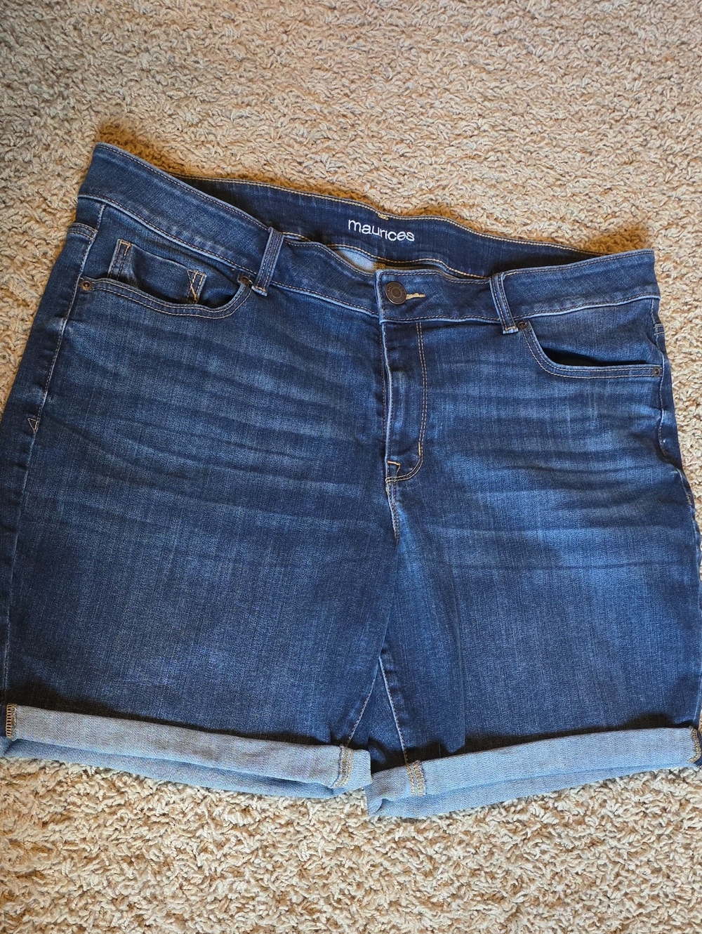 Maurices Dark Indigo Rolled Cuff Denim Shorts